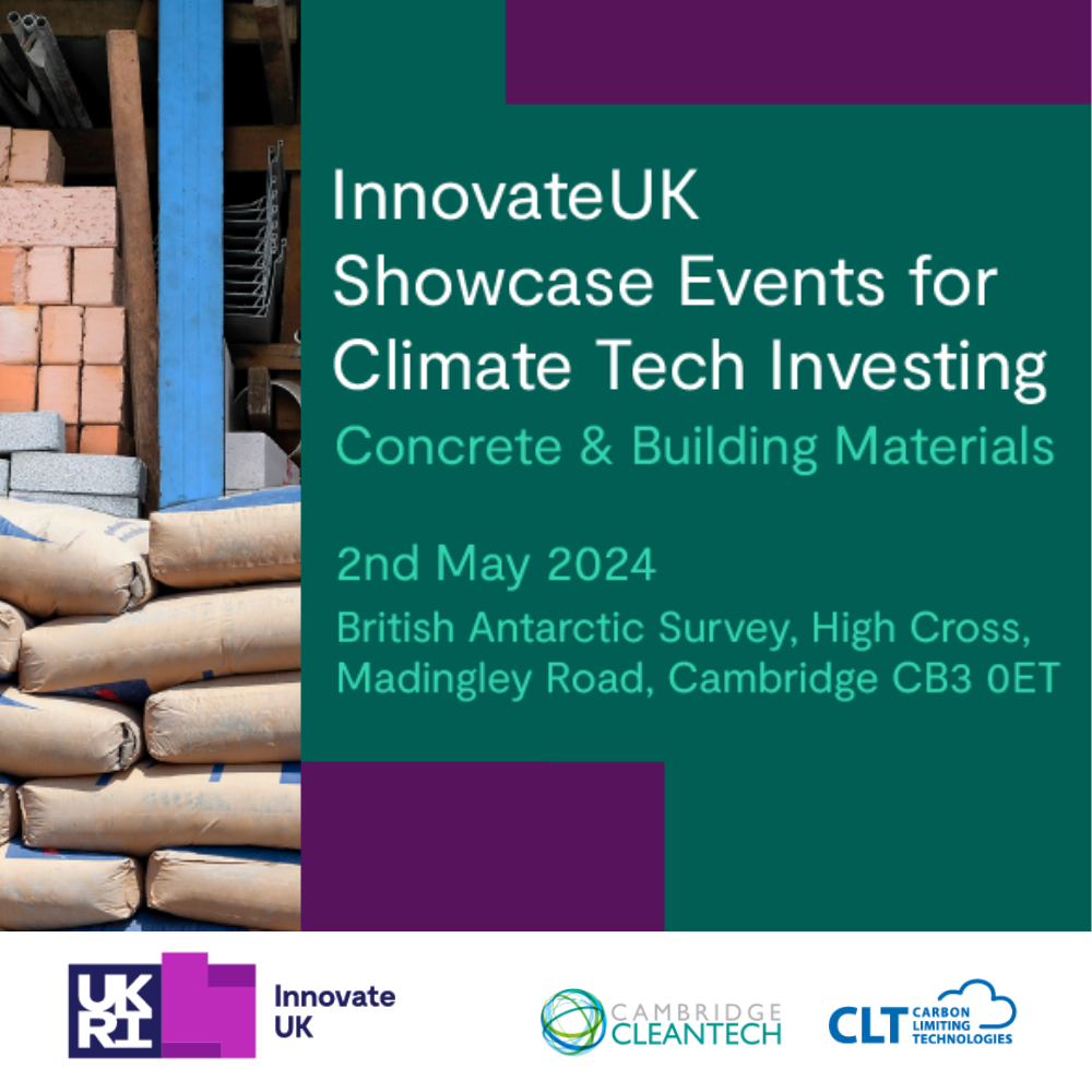 Innovate UK Showcase Event for Climate Tech Investing - Concrete & Building Materials 